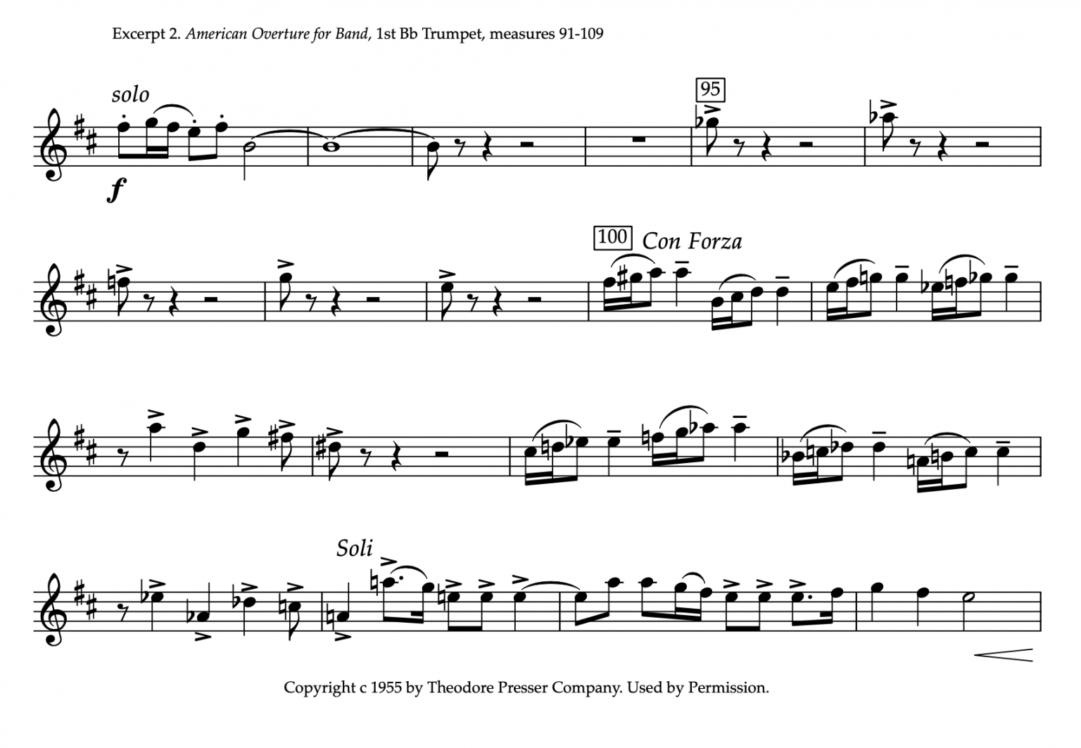 Studying Band Excerpts for Trumpet Joseph Willcox Jenkins’ American